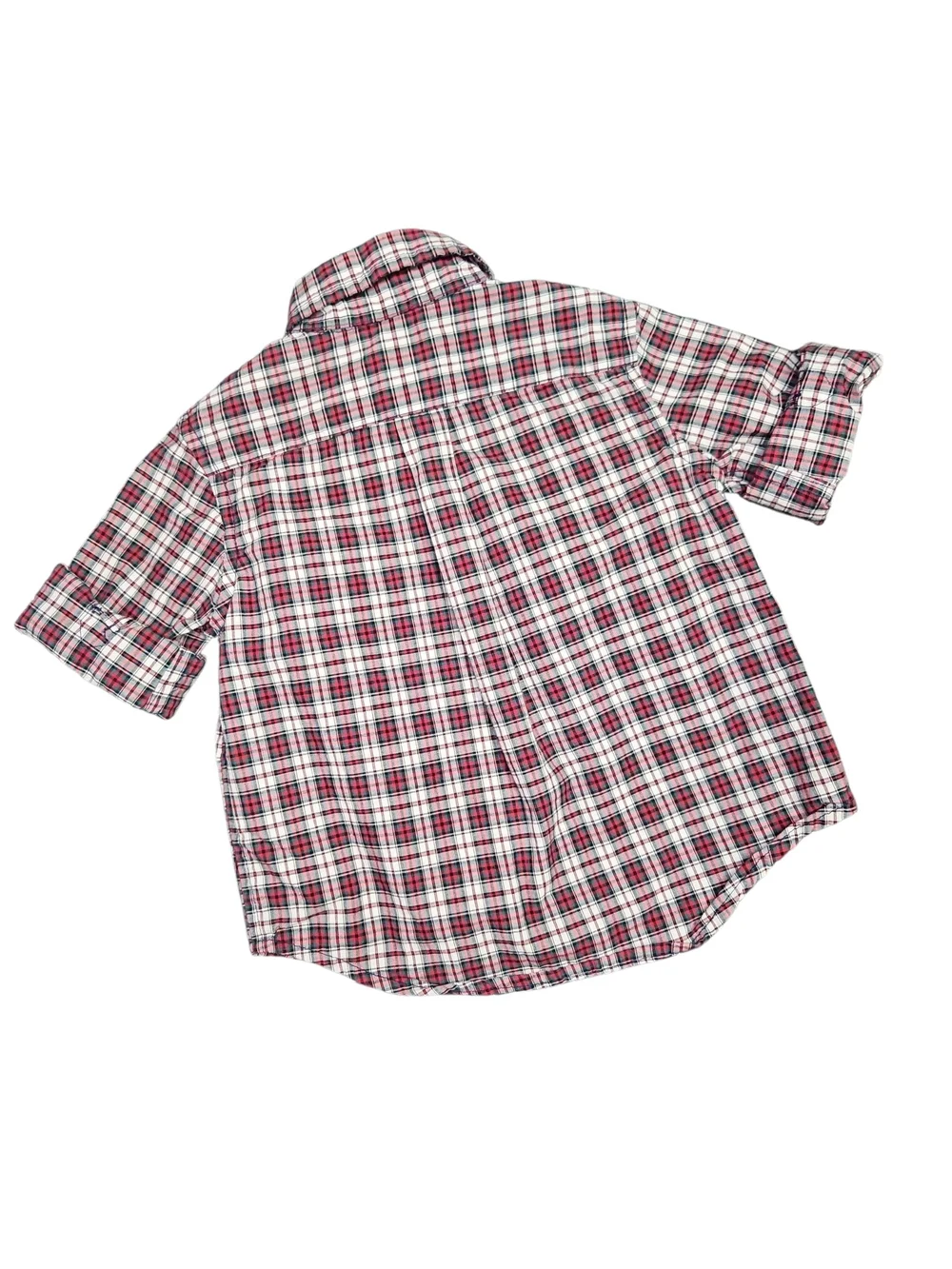 Ralph Lauren Toddler Plaid Button-Down Shirt - Red/White/Green 9 Months
